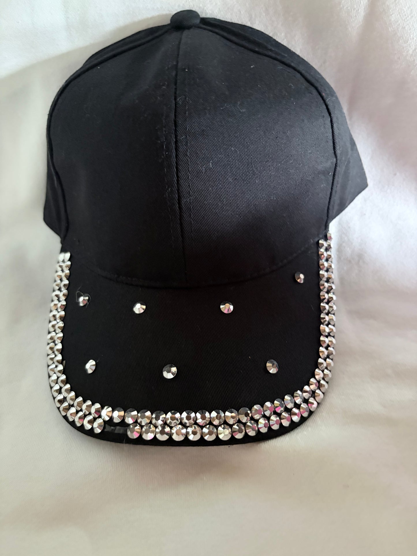 Black Rhinestone Cap