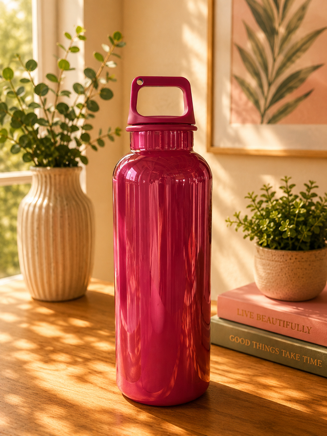 Metallic Fuchsia Stainless Steel Water Bottle