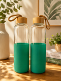 Water Bottle with Bamboo Lid & Silicone Sleeve