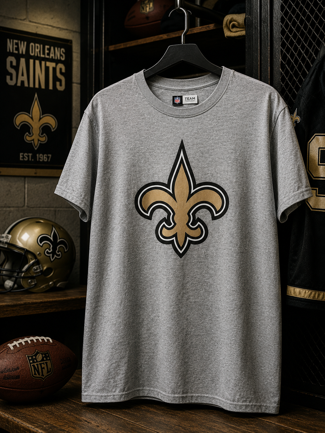 Grey New Orleans Saints T-Shirt
