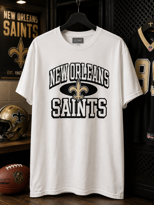 White New Orleans Saints T-Shirt