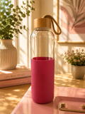 Water Bottle with Bamboo Lid & Silicone Sleeve