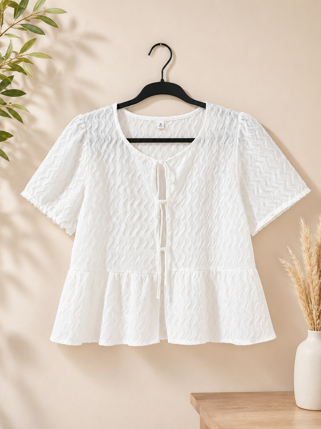 Open Tie Front Shirt - XLarge