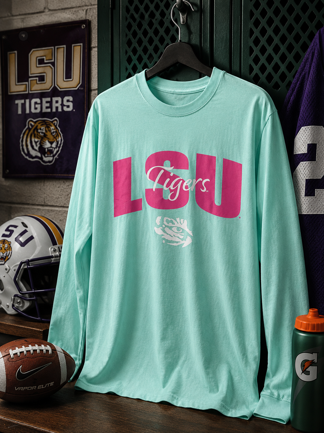 Teal Long Sleeve LSU Shirt