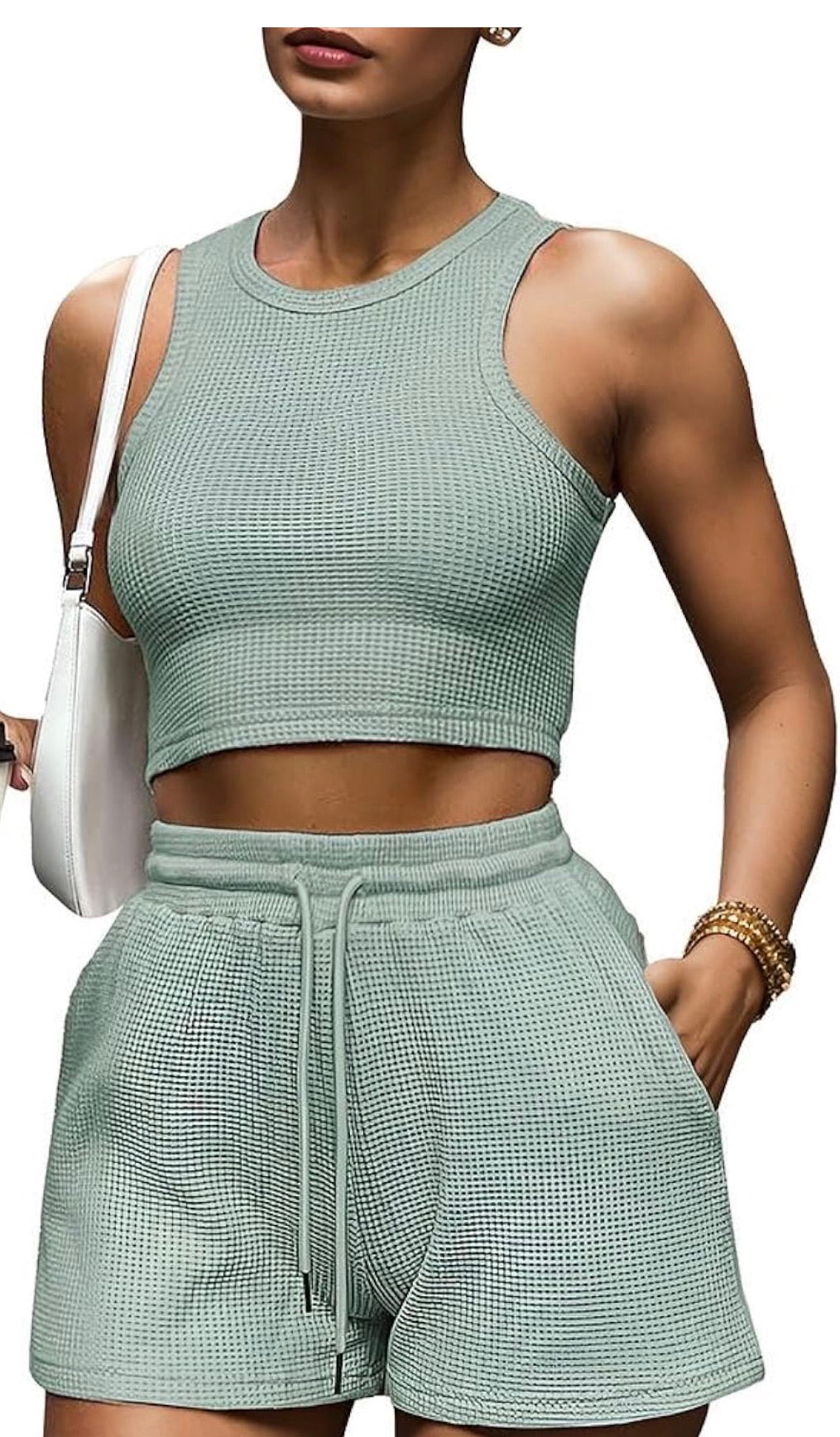 Minty Green Crop Lounge Set