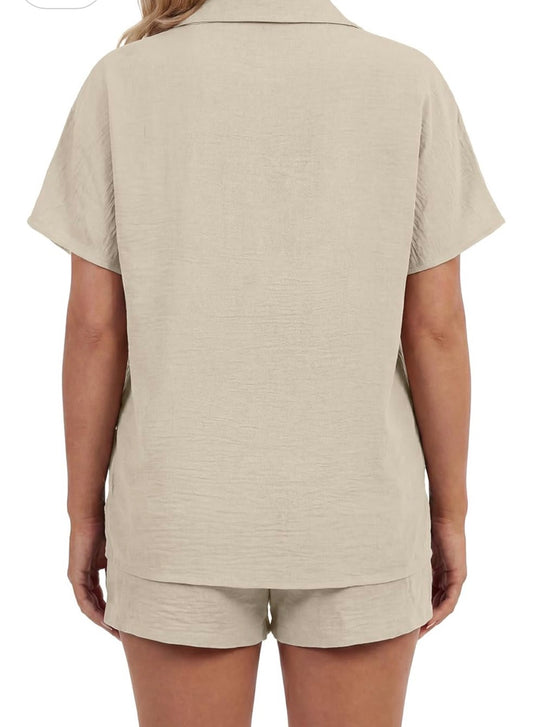 Button Down Short Set