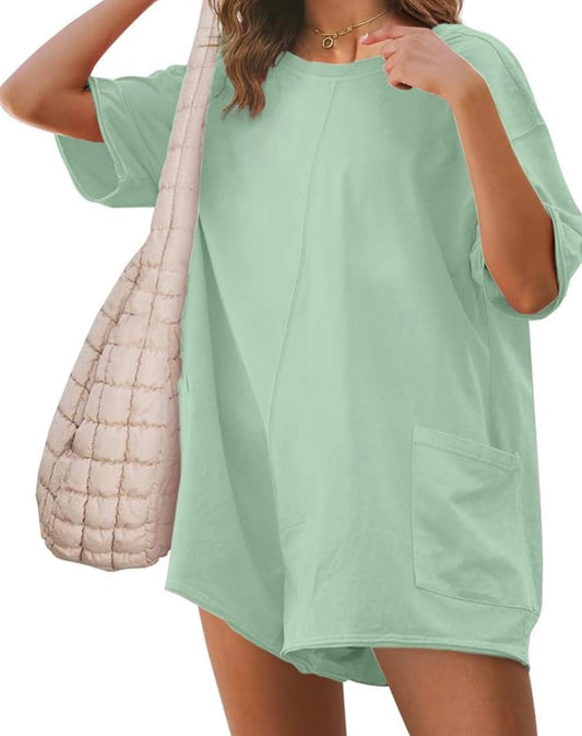 Minty Green Oversized Romper Size Small
