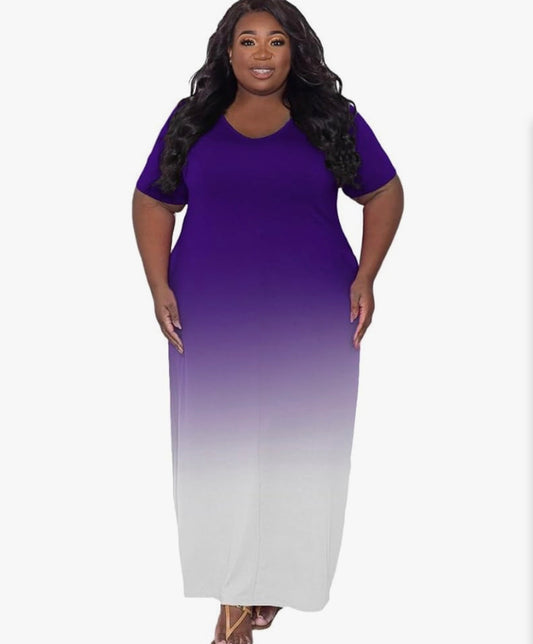Purple Ombré Maxi Dress- Size Small/Medium