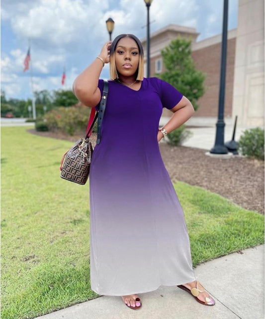 Purple Ombré Maxi Dress- Size Small/Medium