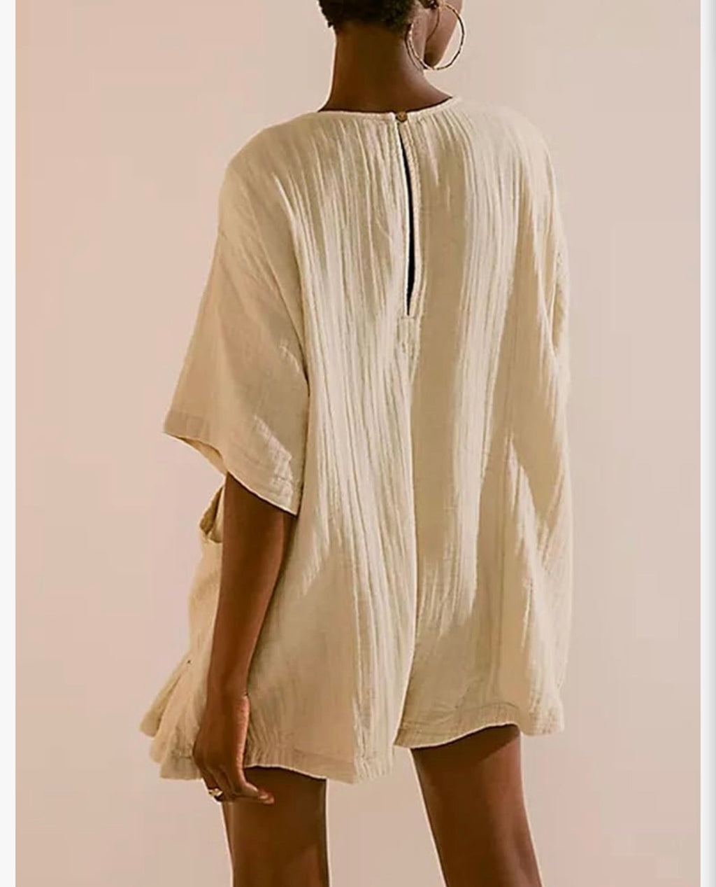 Apricot V Neck Romper - Size Large