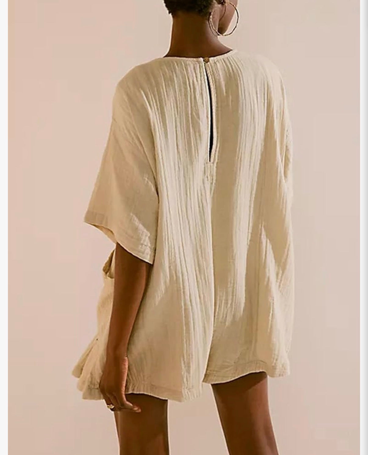 Apricot V Neck Romper - Size Large