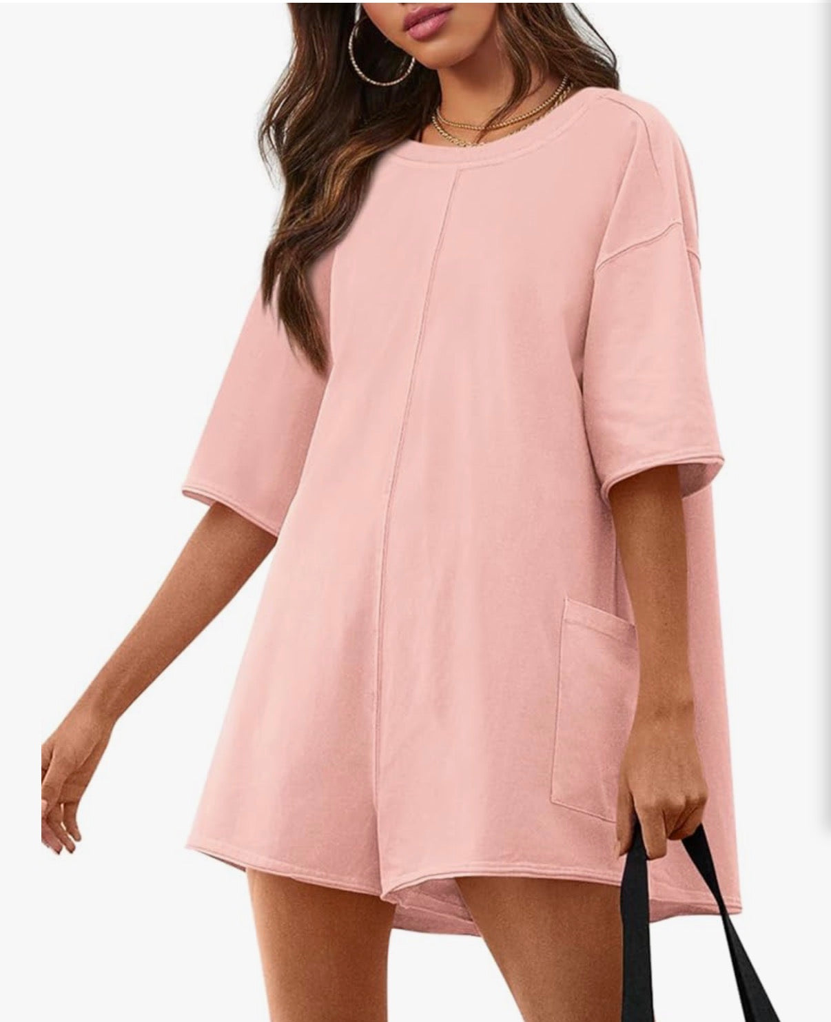 Light Pink Oversized Romper - Size Small/Medium