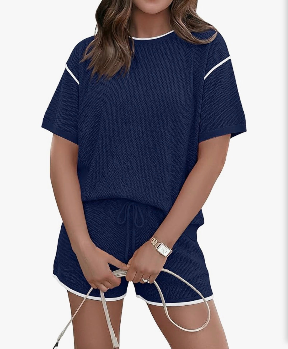 2 Piece Blue Short Set