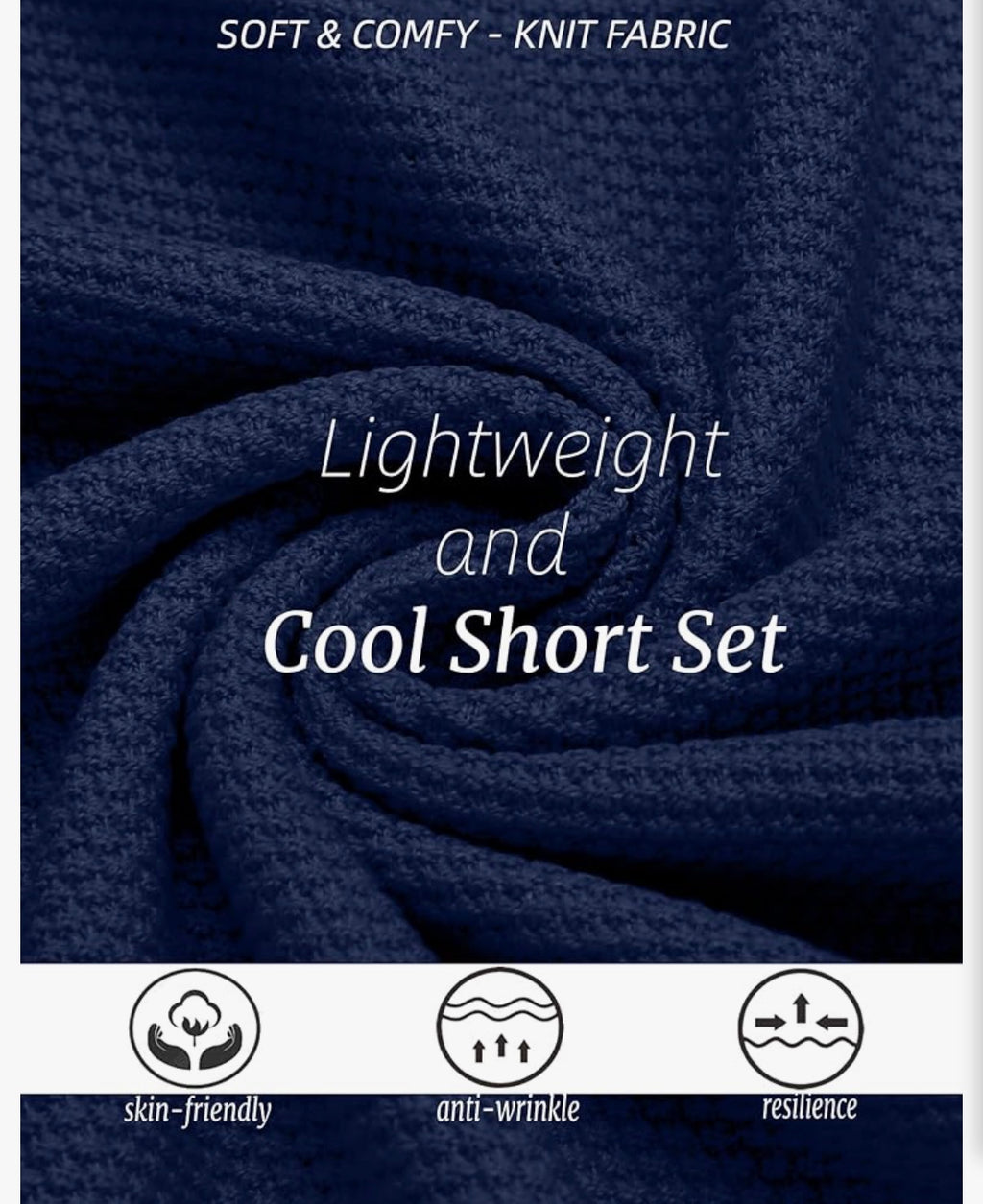 2 Piece Blue Short Set