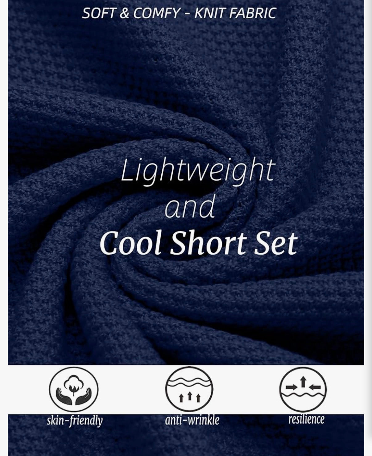 2 Piece Blue Short Set