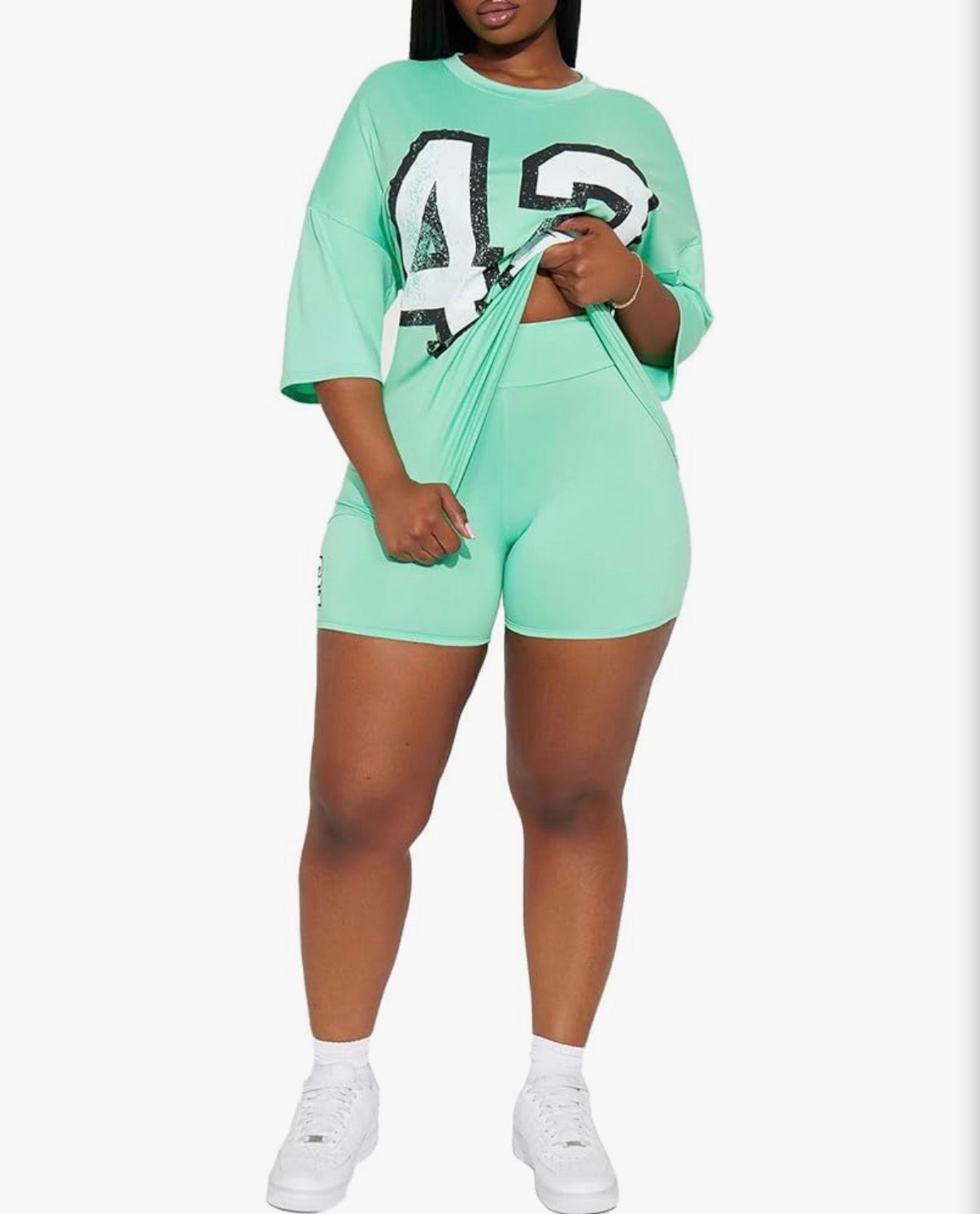 Mint 2PC Graphic Short Set- Size Small/Medium