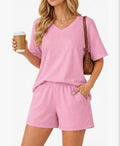 2PC Pink Lounge Short Set- Size Medium