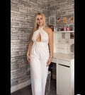 White Crisscross Jumpsuit - Medium