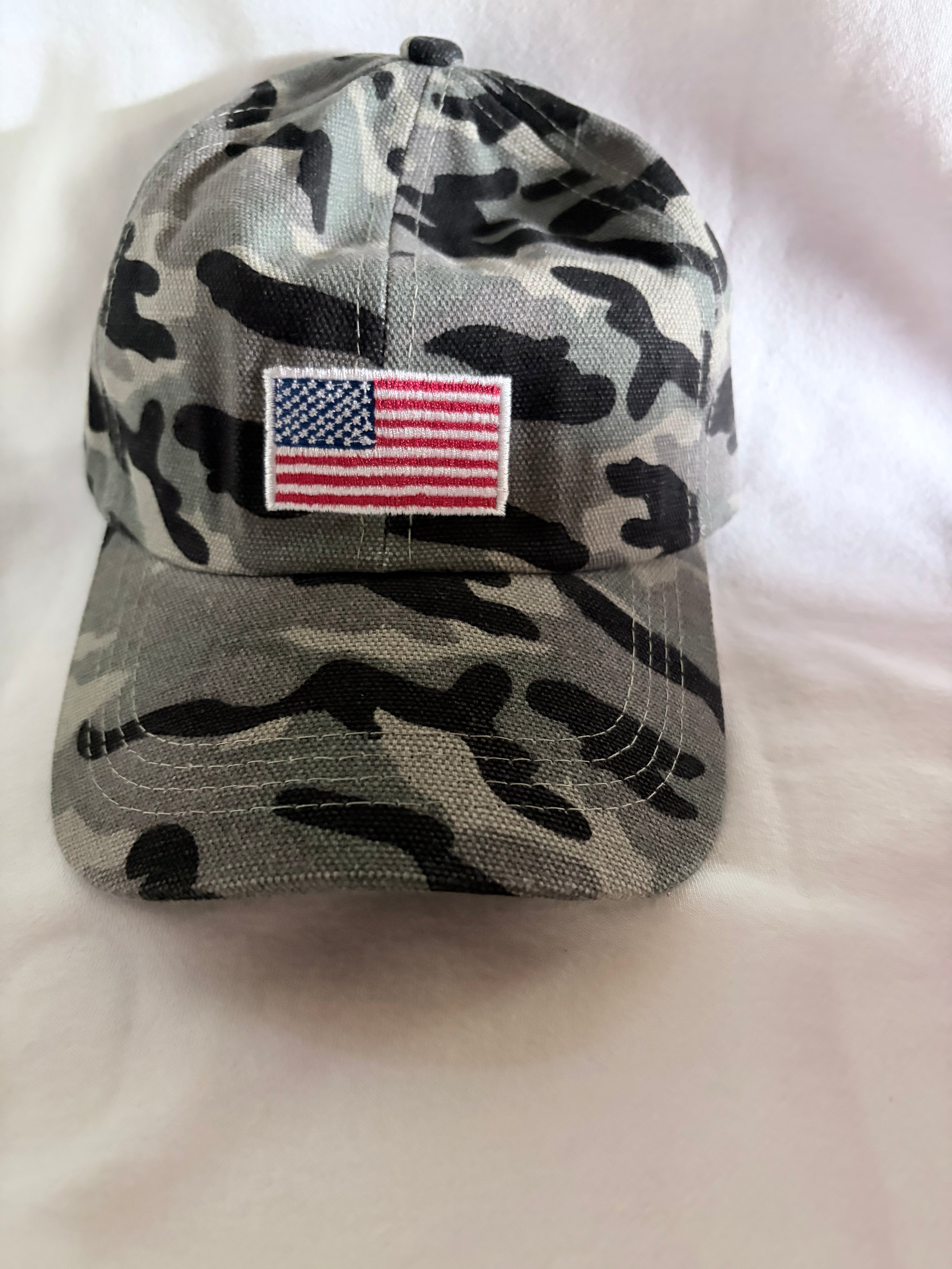 Camo USA flag cap