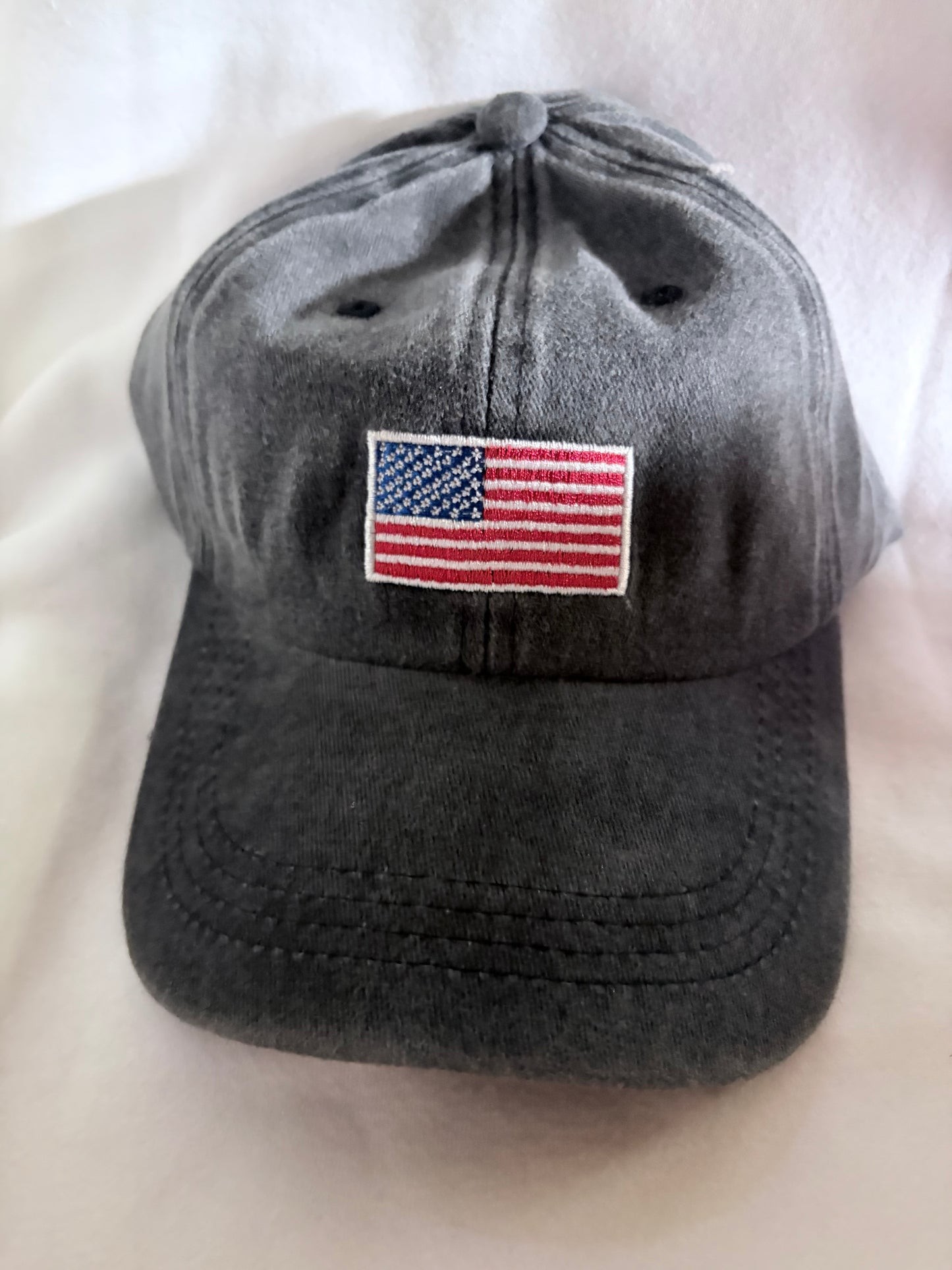 Gray USA flag cap