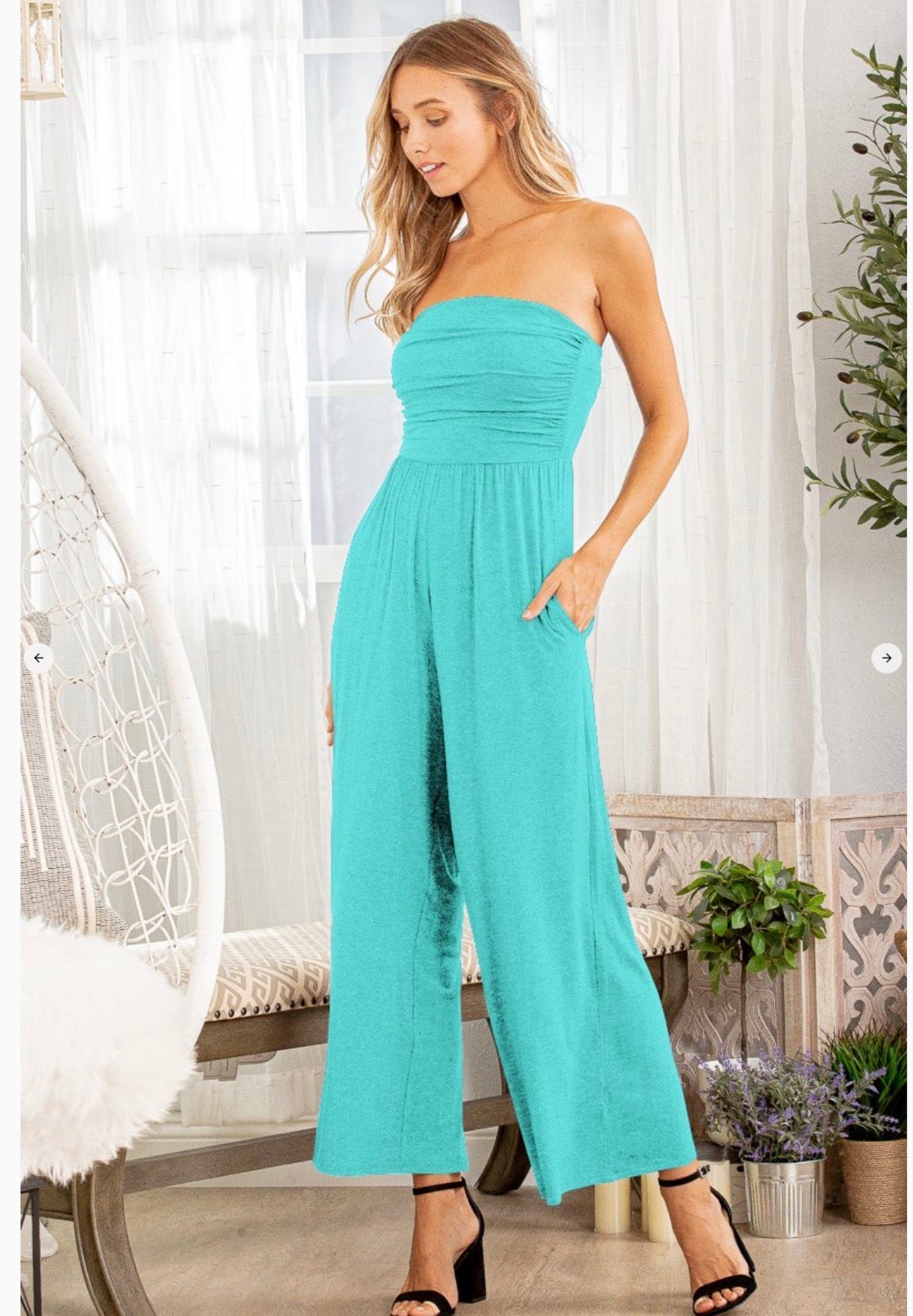 Strapless Ruffle Jumpsuit