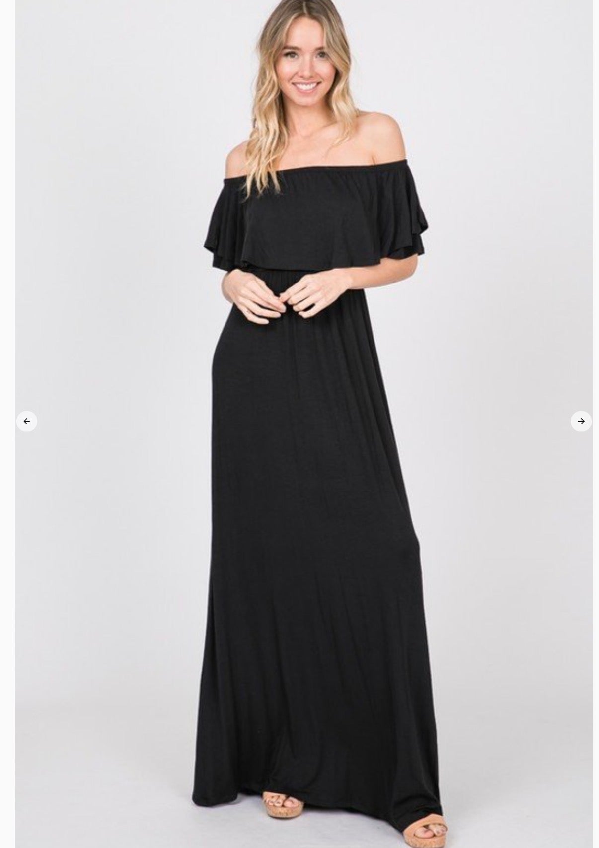Off the Shoulder Ruffle Maxi Dress