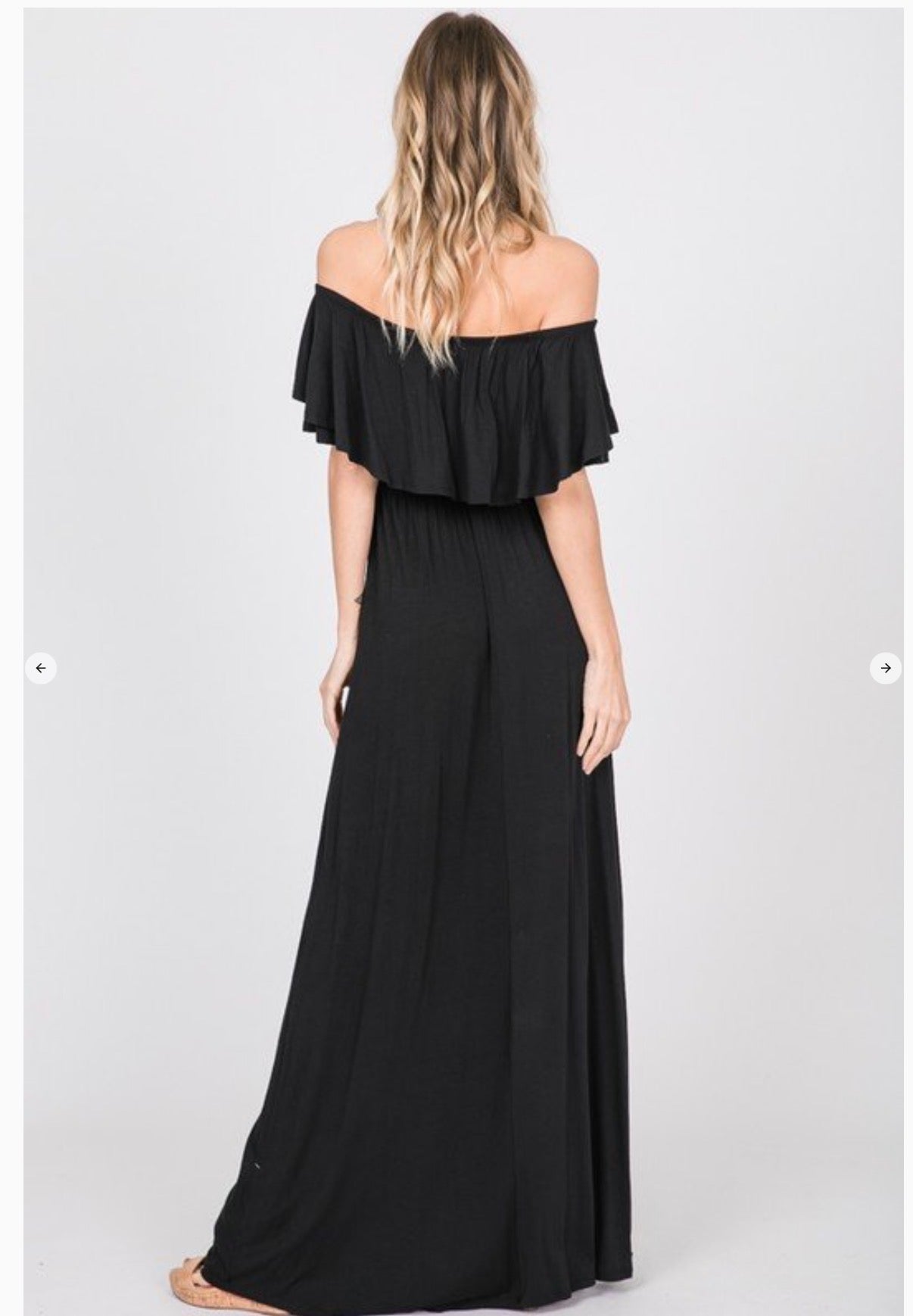 Off the Shoulder Ruffle Maxi Dress