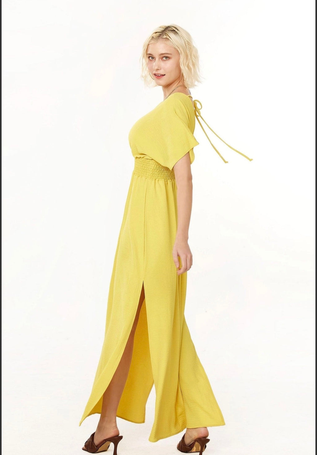 V Neck Wrap Maxi Dress