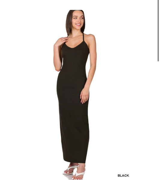 Sleeveless Racerback Maxi Dress