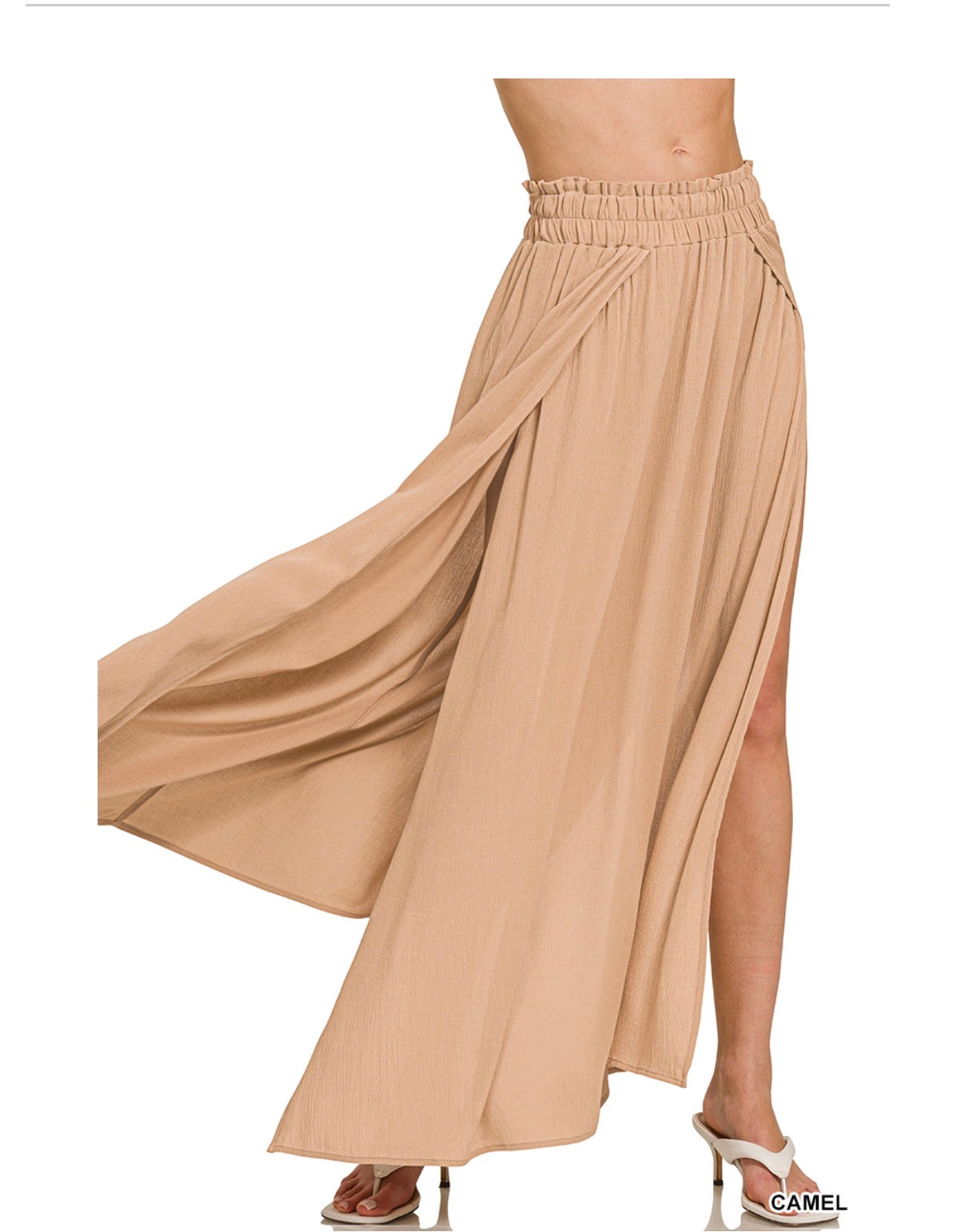 WOVEN CRINKLE GAUZE LONG SKIRTS