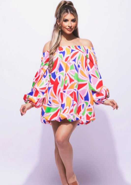 Off the Shoulder Bubble Dress