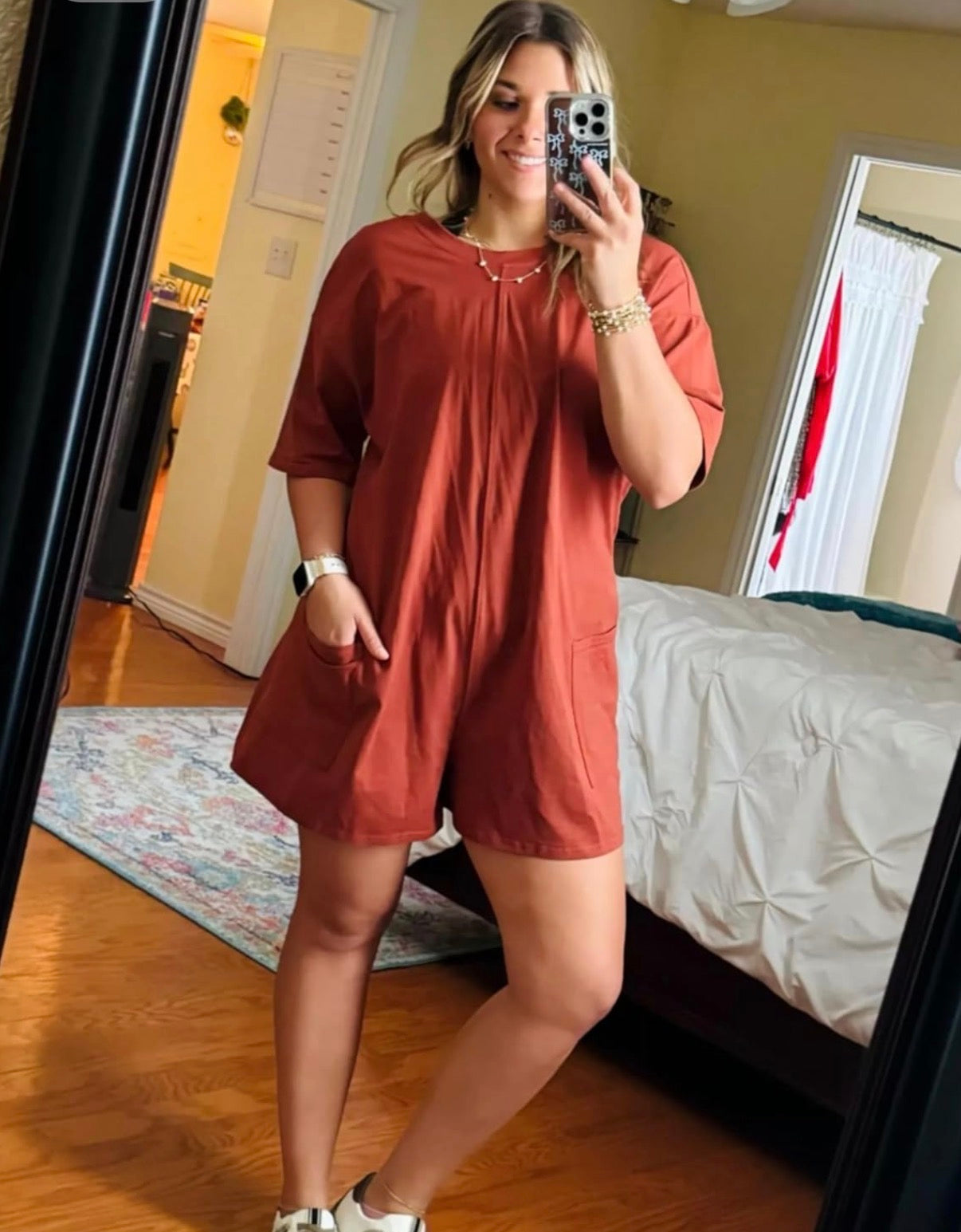 Oversized Classic Romper Rust - Large