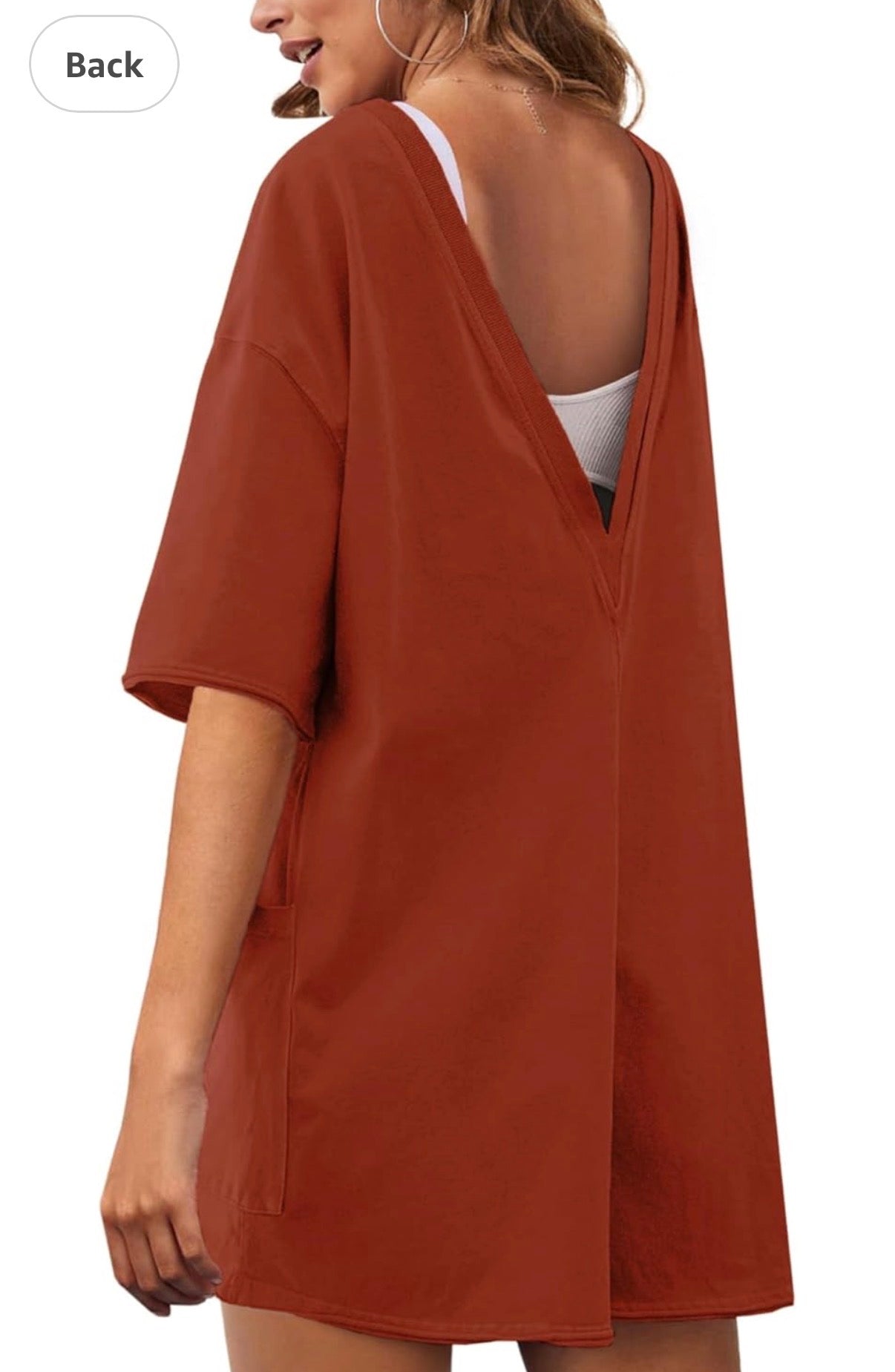 Oversized Classic Romper Rust - Large